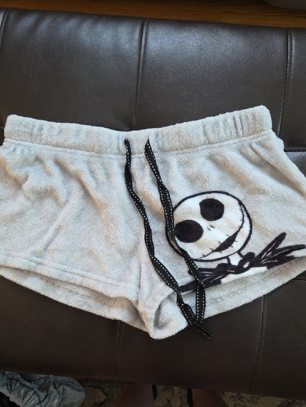Disney Gray & Black Jack Skellington Fleece Shorts